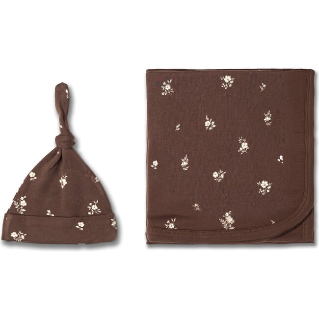 Organic Swaddle Blanket & Hat Set, Birch - Swaddles - 3