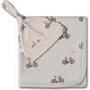 Organic Swaddle Blanket & Hat Set, Bicycle - Swaddles - 1 - thumbnail
