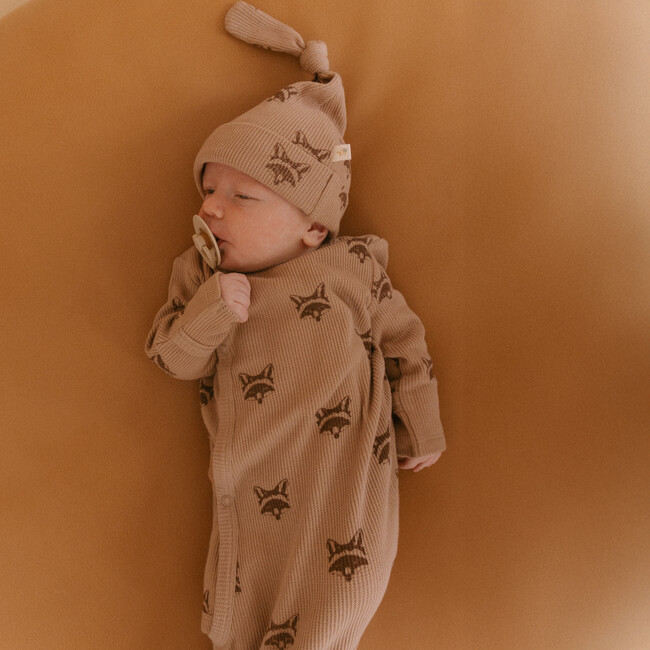 Organic Kimono Knotted Sleep Gown, Fox - Nightgowns - 2