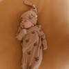 Organic Kimono Knotted Sleep Gown, Fox - Nightgowns - 2