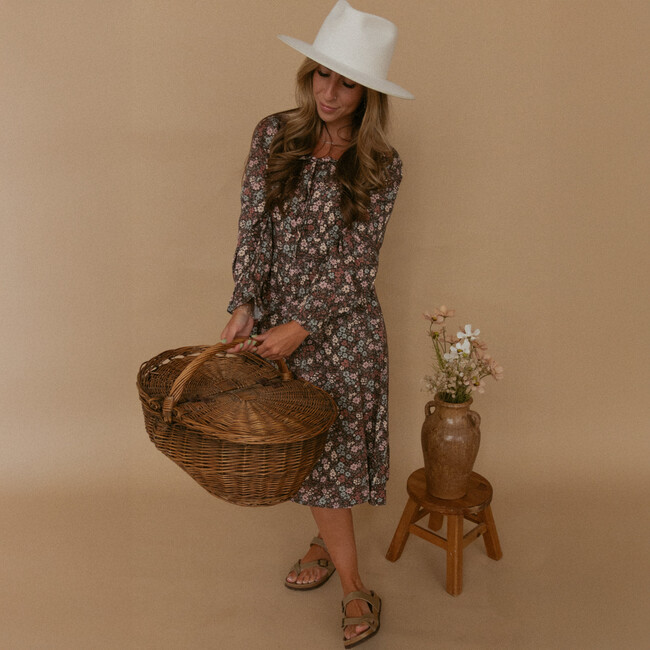 Organic Long Sleeve Ruffle Dress, Bohemian Floral - Dresses - 2