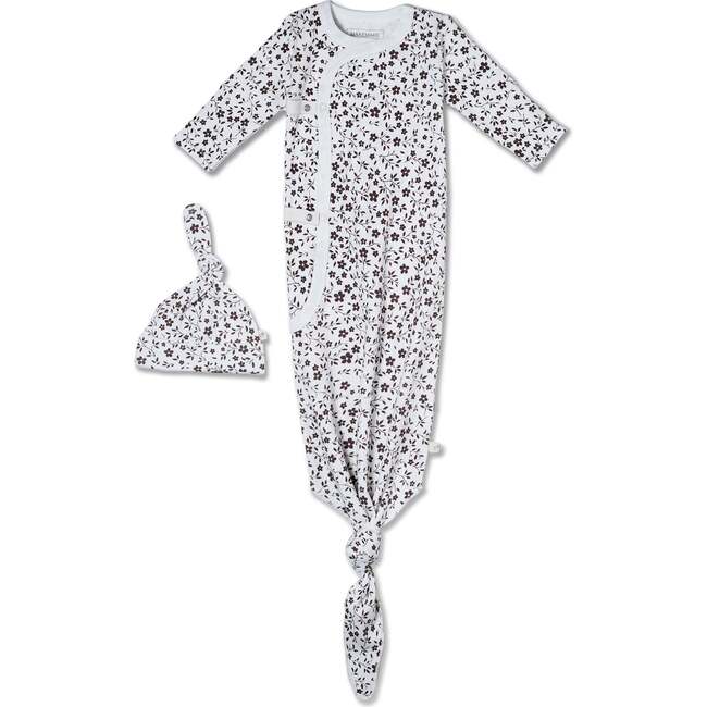 Organic Kimono Knotted Sleep Gown, Wildvine