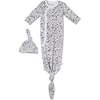 Organic Kimono Knotted Sleep Gown, Wildvine - Nightgowns - 1 - thumbnail