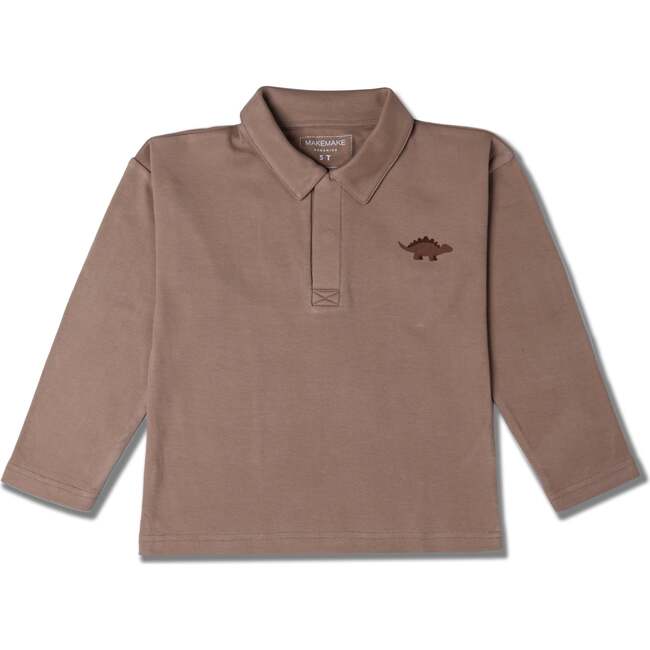 Organic Long Sleeve Polo, Taupe