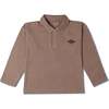 Organic Long Sleeve Polo, Taupe - Polo Shirts - 1 - thumbnail