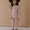 Organic Ruffle Long Sleeve Top Set of 2, Hearts + Dusty Rose - Shirts - 2