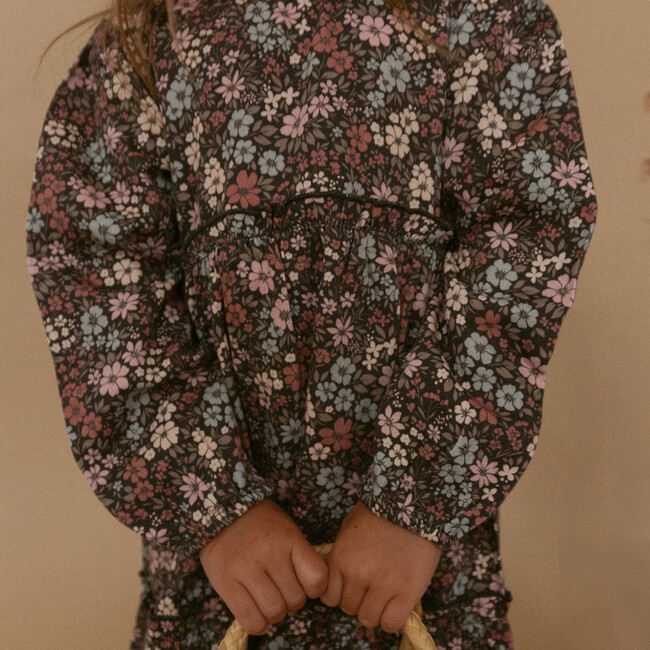 Organic Long Sleeve Tiered Dress, Bohemian Floral