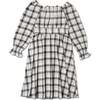 Organic Long Sleeve Ruffle Dress, Plaid Checks - Dresses - 1 - thumbnail