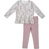 Organic Peplum Top & Leggings Set, Garden - Mixed Apparel Set - 1 - thumbnail