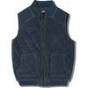 Organic Sleeveless Quilted Corduroy Jacket, Hale Navy - Jackets - 1 - thumbnail
