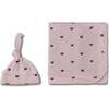 Organic Swaddle Blanket & Hat Set, Hearts - Swaddles - 3