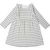 Organic Long Sleeve Ruffle Dress, Harlequin - Dresses - 1 - thumbnail