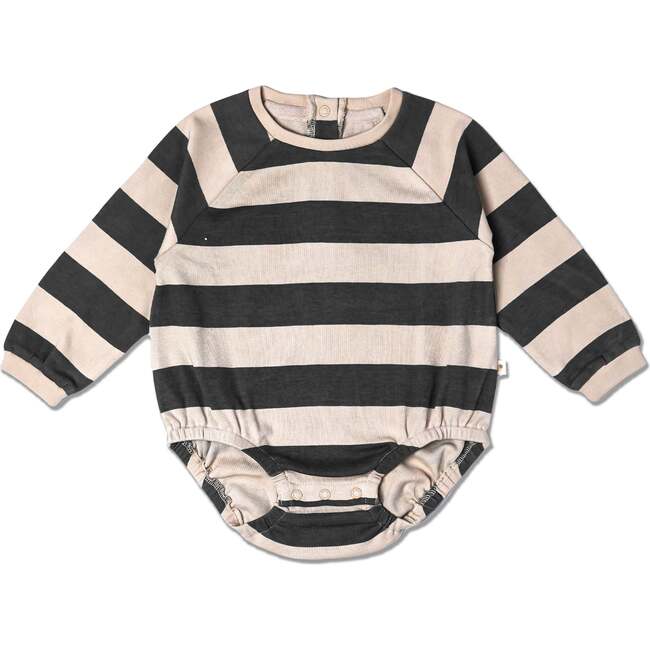 Organic Long Sleeve Bubble Romper, Bold Stripes