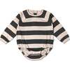 Organic Long Sleeve Bubble Romper, Bold Stripes - Rompers - 1 - thumbnail