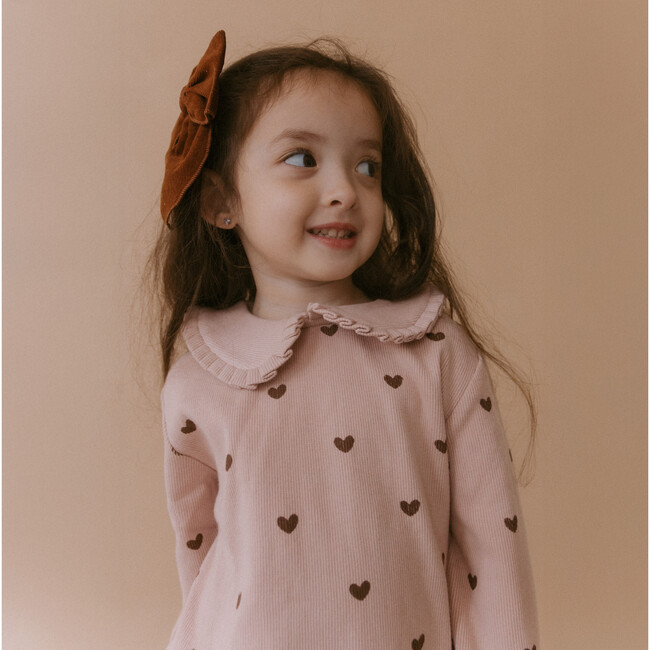 Organic Ruffle Collar Top & Leggings Set, Hearts