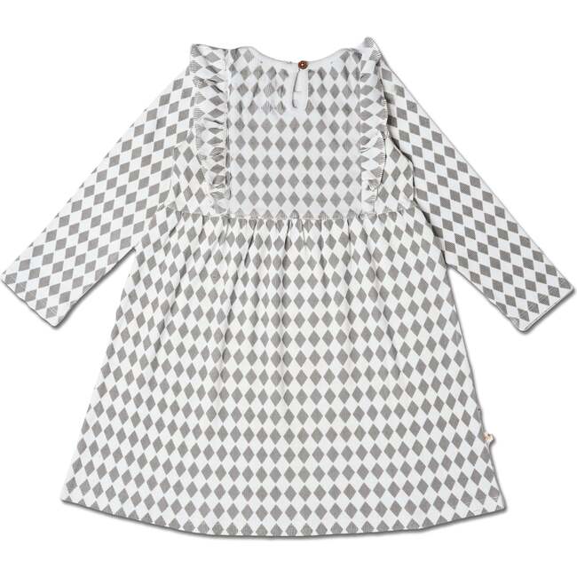 Organic Long Sleeve Ruffle Dress, Harlequin