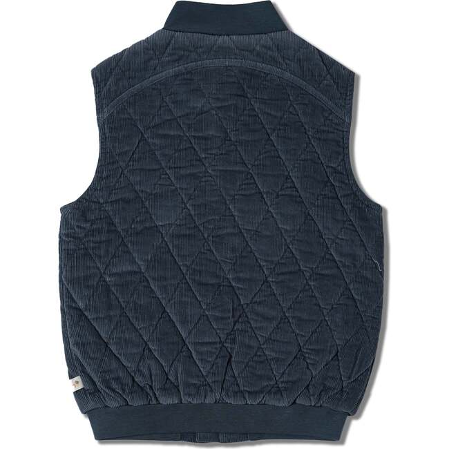 Organic Sleeveless Quilted Corduroy Jacket, Hale Navy - Jackets - 3