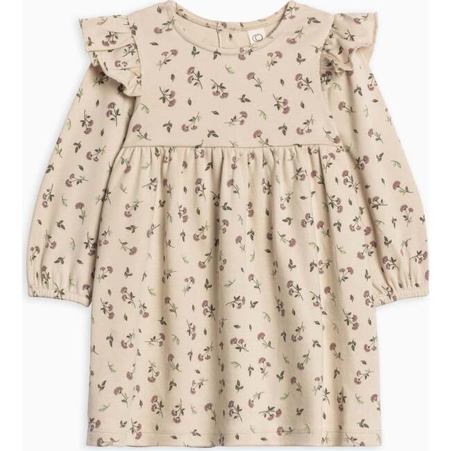 Mika Armhole Ruffle Long Sleeve Dress Betty Floral / Purple + Olive