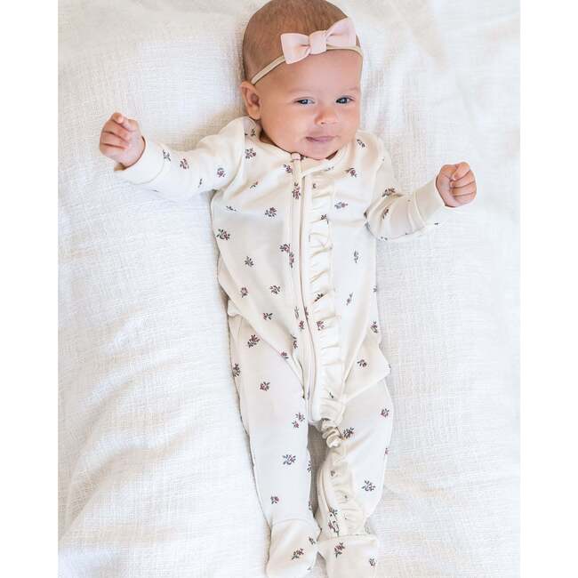 Neve Ruffle Zipper Sleeper Hayden / Denim + Mist - Footie Pajamas - 2