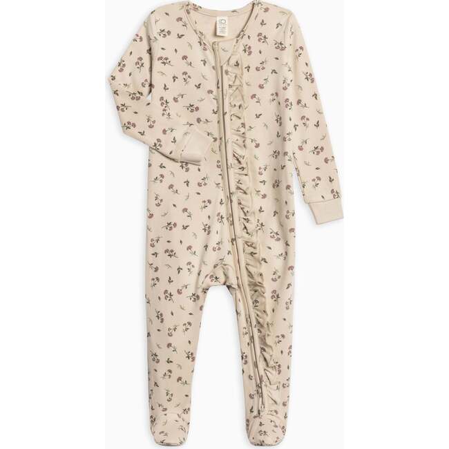 Neve Ruffle Zipper Sleeper Betty Floral / Purple + Olive