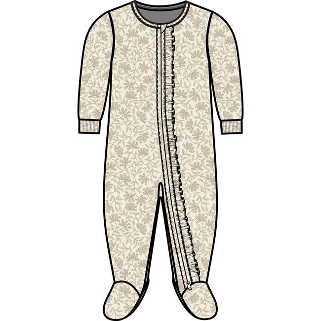Neve Ruffle Zipper Sleeper Hayden / Denim + Mist - Footie Pajamas - 5