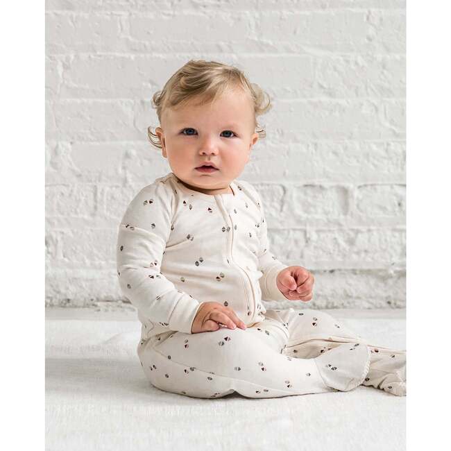 Peyton Zipper Sleeper Tridot / Denim + Mist - Footie Pajamas - 2