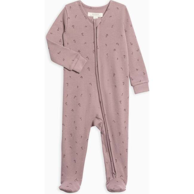 Lane Waffle Knit Zipper Sleeper Samara Floral / Purple