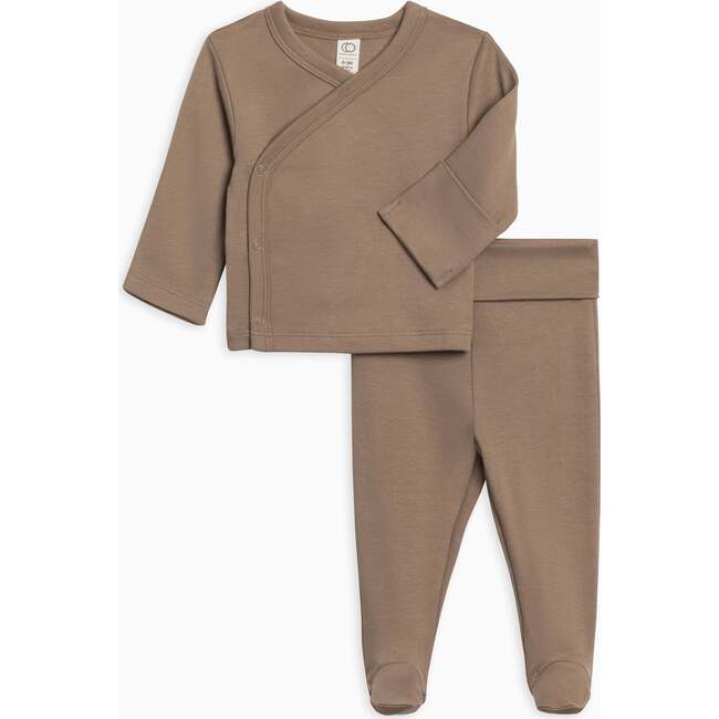 Riley 2 Piece Kimono Top and Pant Set Taupe