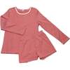 Women's Pima Long Sleeve Short Set, Red Mini Stripe - Pajamas - 1 - thumbnail