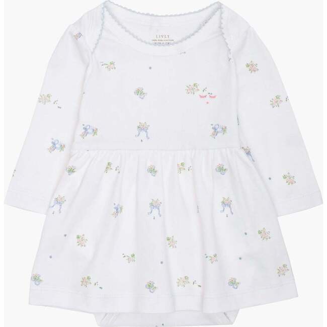 Roses And Ribbons Baby Dress White