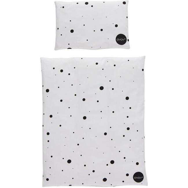 Doll Bedding, Black/White Dot - Dollhouses - 1