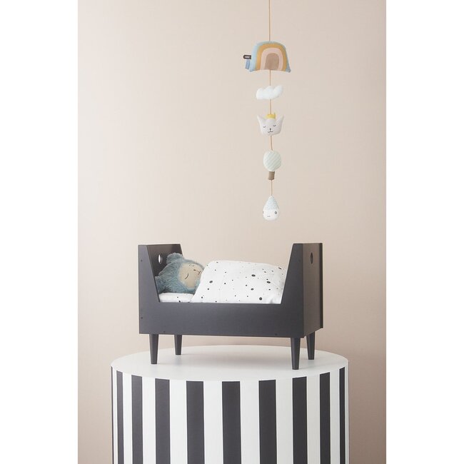 Doll Bedding, Black/White Dot - Dollhouses - 2