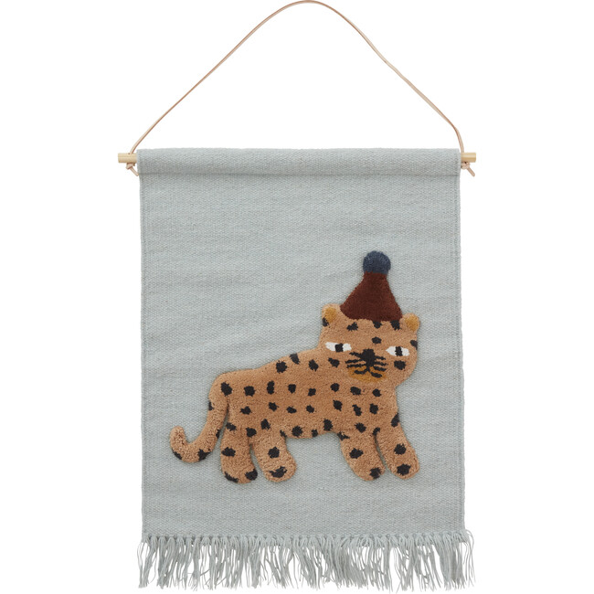 Leopard Wall Hanging, Dusty Blue - Wall Décor - 1