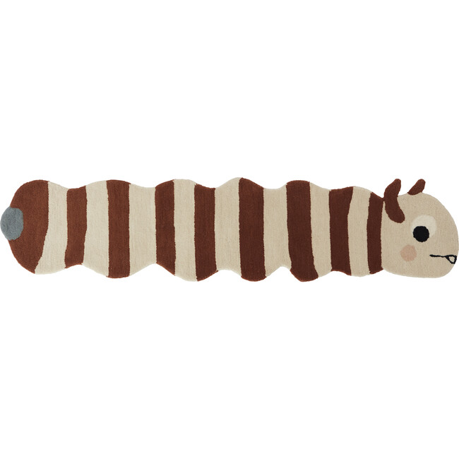 Leo the Worm Rug, Caramel/Off White - Rugs - 1