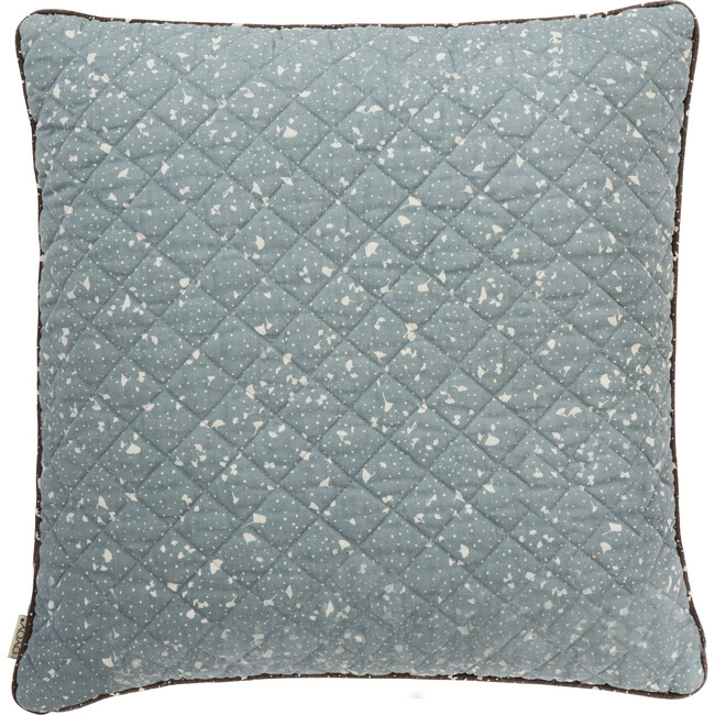 Quilted Aya Cushion, Blue/Caramel