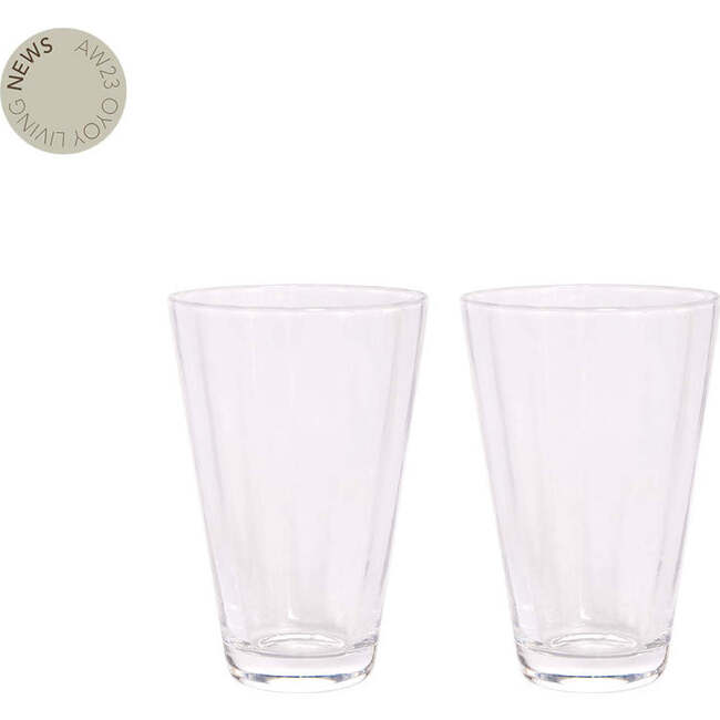 Yuka Groove Glass, Clear (Pack Of 2)
