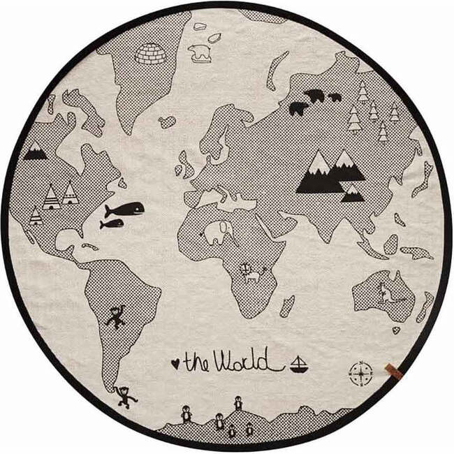 World Round Rug, Off-White & Black