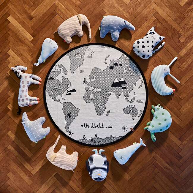 World Round Rug, Off-White & Black - Rugs - 5