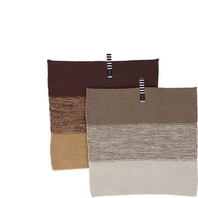 Niji Mini Dish Cloth, Brown & Clay (Pack Of 2)