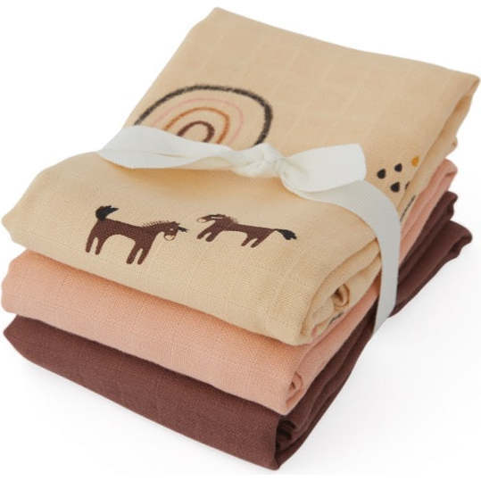 Muslin Square, Rainbow (Pack Of 3)