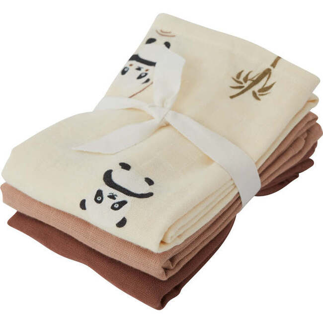Muslin Square, Panda (Pack Of 3)