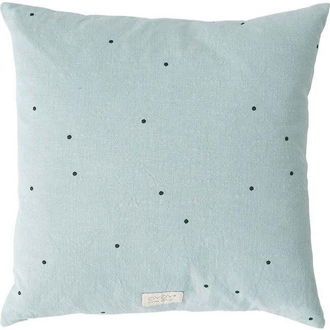 Kyoto Dot Cushion Square, Dusty Blue