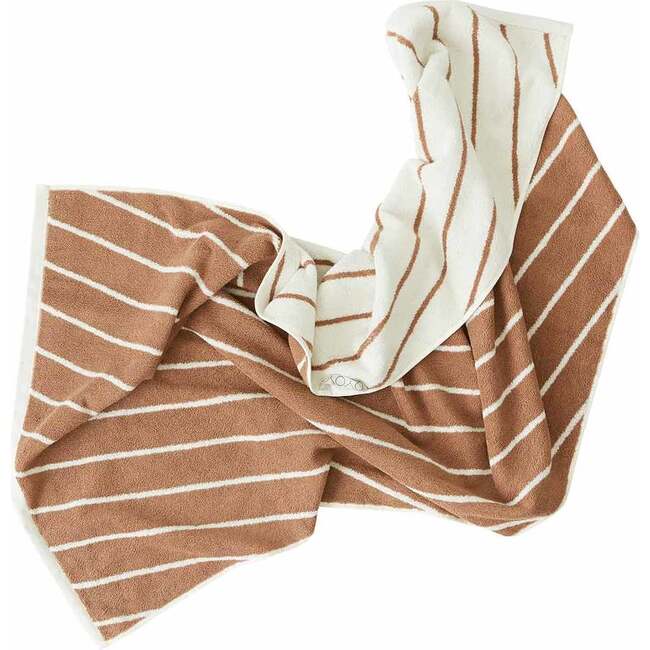 Raita Striped Small Towel, Cloud & Caramel