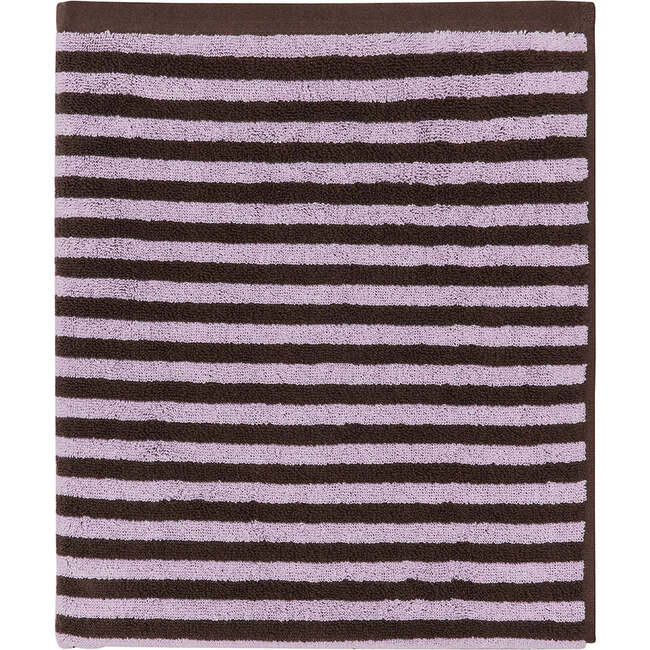 Raita Striped Large Towel, Purple & Brown - Towels - 1