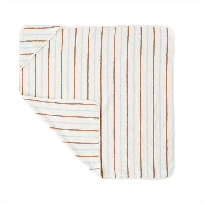 Raita Hooded Towel, Caramel & Ice Blue