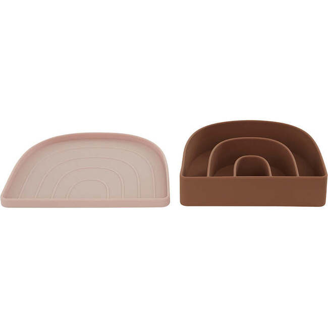 Rainbow Plate & Bowl, Rose & Fudge