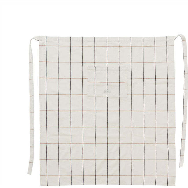 Gobi Plaid Chef Apron, Off-White & Caramel