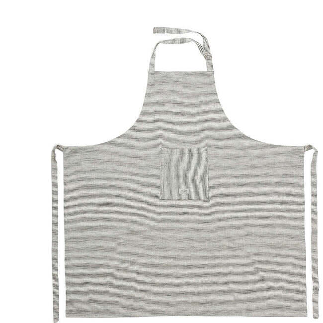 Gobi Striped High Apron, White & Black