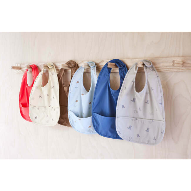 Dino Bib Set, Dusty Green & Caramel (Pack Of 2)