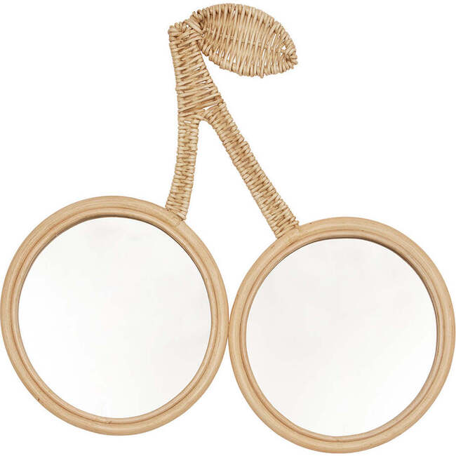 Cherry Rattan Wall Mirror, Nature